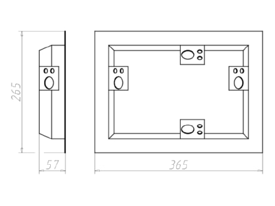 Dimensional drawing Kaiser 9350 21 Recessed installation box for luminaire