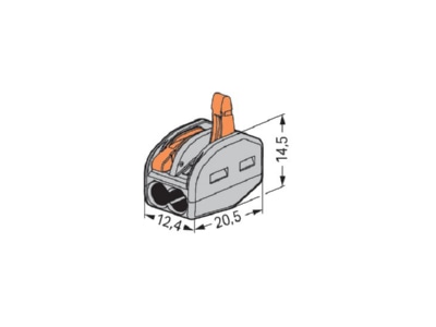Mazeichnung WAGO 222 412 Verbindungsklemme 2x0 08 4mm  grau 