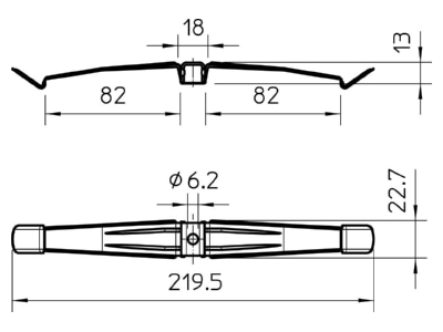 Mazeichnung 2 OBO 2033 M A2 Kabelklammer VA 1 4310 2033 M