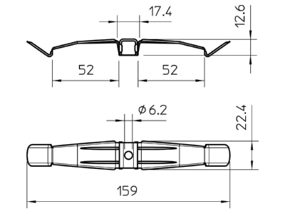 Mazeichnung 2 OBO 2034 M A2 Kabelklammer VA 1 4310 2034 M