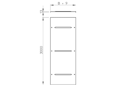 Dimensional drawing 1 OBO WDRL 1116 20 DD Cover for cable support system 200mm
