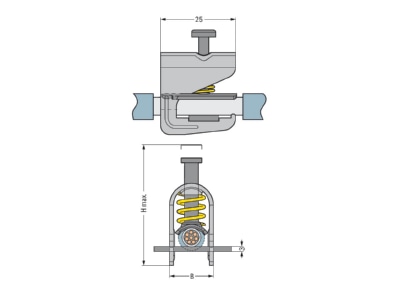 Mazeichnung WAGO 791 117 Schirmklemmbuegel 17mm