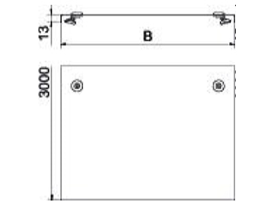 Dimensional drawing 1 OBO DRL 100 DD Cover for cable support system 100mm
