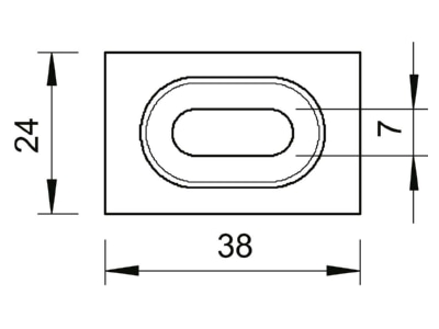Dimensional drawing 1 OBO GKT 38 A2 Mounting material for cable tray
