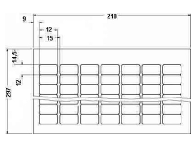 Ma�zeichnung Phoenix BMKL 12X12 WH Geraetemarkierung fuer Laserdrucker