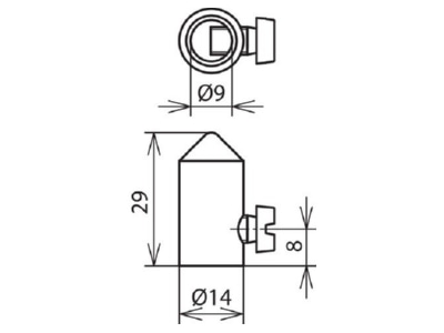 Dimensional drawing 1 Dehn 110 017 Interception tip
