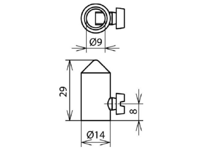 Dimensional drawing 2 Dehn 110 017 Interception tip
