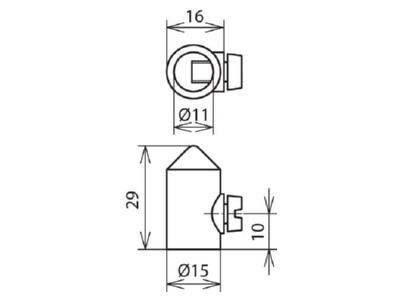 Dimensional drawing 2 Dehn 110 000 Interception tip
