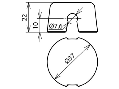 Dimensional drawing 1 Dehn 253 025 Adapter for lightning protection
