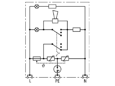 Circuit diagram 1 Dehn DSA 230 LA Surge protection device 230V 2 pole
