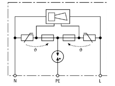 Circuit diagram 1 Dehn STC 230 Surge protection device 230V 2 pole

