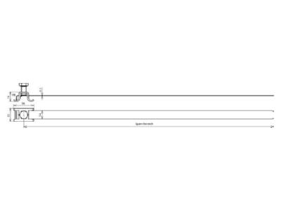 Dimensional drawing 2 Dehn 200 027 Tube clamp for lightning protection
