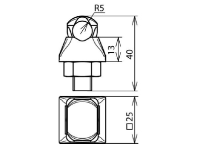 Dimensional drawing 3 Dehn 301 007 Connector lightning protection