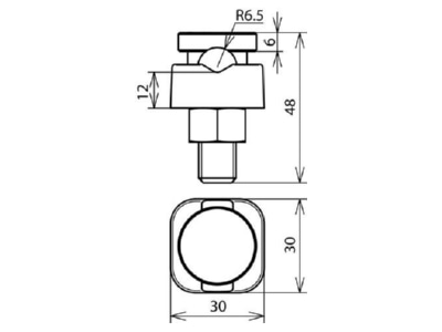 Dimensional drawing 2 Dehn 300 002 Connector lightning protection
