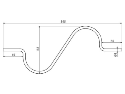 Dimensional drawing 1 Dehn 374 011 Expansion piece for lightning protection
