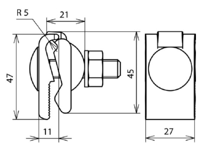 Dimensional drawing 1 Dehn 371 008 Terminal for lightning protection
