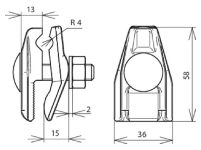 Dimensional drawing 1 Dehn 371 009 Terminal for lightning protection
