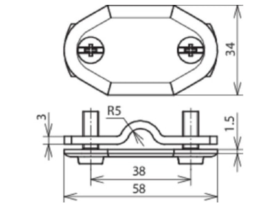 Dimensional drawing 3 Dehn 480 003 Labelling material 36x58mm