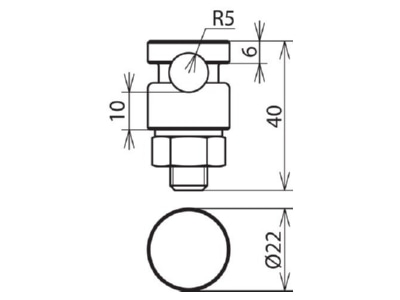 Dimensional drawing 1 Dehn 301 019 Connector lightning protection
