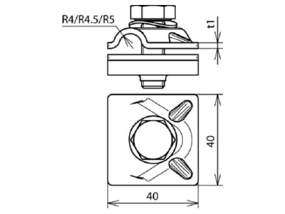 Dimensional drawing 1 Dehn 390 559 T  cross  parallel connector
