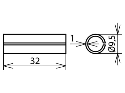 Dimensional drawing 2 Dehn 562 035 Copper plated aluminium sleeves

