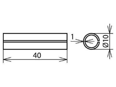 Dimensional drawing 2 Dehn 562 150 Copper plated aluminium sleeves
