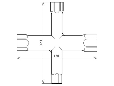Dimensional drawing 2 DEHN 572 000 Cross shaped keys