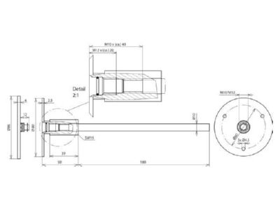 Dimensional drawing 1 Dehn 478 019 Embedded rebar ground termination point
