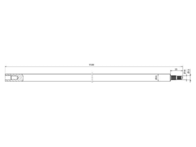 Dimensional drawing 2 Dehn 620 902 Earth rod 1500mm
