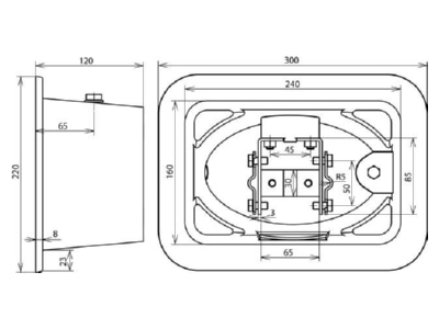 Dimensional drawing 3 Dehn 549 001 Inspection housing