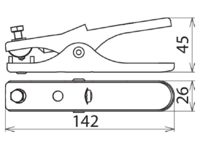 Dimensional drawing 2 Dehn 546 002 Accessory for lightning protection
