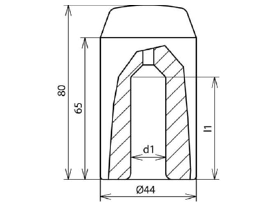 Dimensional drawing 1 Dehn 620 002 Impact head for earthing rod
