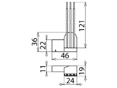 Dimensional drawing 1 Dehn DFL A 255 Surge protection device 230V 2 pole
