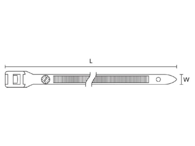Dimensional drawing 1 Hellermann Tyton PE530 HS BK C1 Cable tie 9x535mm black
