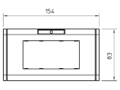 Dimensional drawing 1 OBO ADR 45 2 RW Frame 2 gang white
