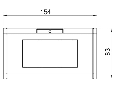 Dimensional drawing 3 OBO ADR 45 2 RW Frame 2 gang white