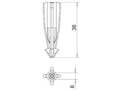 Dimensional drawing 3 OBO 910 GD 6x35 All purpose plug 6x35mm