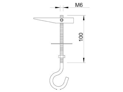 Dimensional drawing 3 OBO 454 M6x100 G Toggle fixing with ceiling hook 100x6