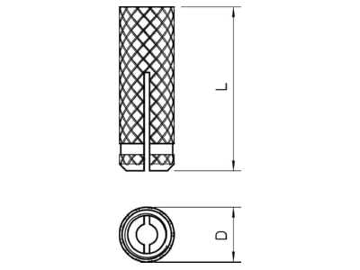 Dimensional drawing 2 OBO 865 M10x34 Expanding plug 12x34mm