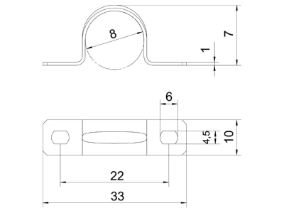 Mazeichnung 3 OBO 605 8 G Befestigungsschelle galv vz