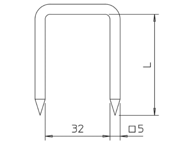 Dimensional drawing 1 OBO 366 50 Accessory for lightning protection
