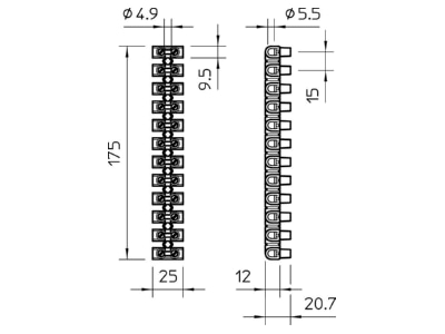 Mazeichnung 1 OBO 78 CE WS EKL 3 S Reihenluesterklemme 16qmm 78 CE WS