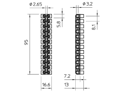 Mazeichnung 2 OBO 72 CE SW EKL 0 S Reihenluesterklemme 4qmm 72 CE SW