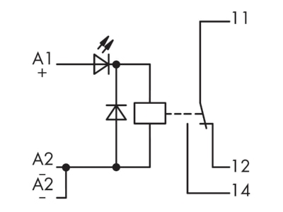 Circuit diagram WAGO 286 304 Switching relay DC 24V 7A
