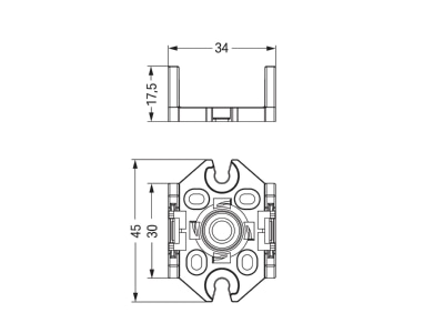 Dimensional drawing 2 WAGO 770 623 Accessory for plug in installation