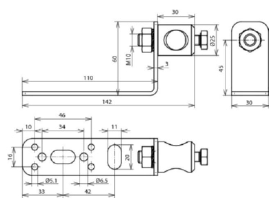 Dimensional drawing 3 Dehn 106 311 Accessory for lightning protection