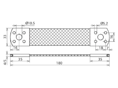 Dimensional drawing 2 Dehn 377 015 Bridgeover tape for lightning protection
