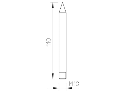 Dimensional drawing 1 OBO 101 ISP M10 Interception tip
