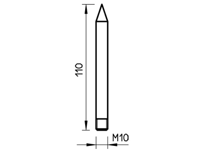 Dimensional drawing 2 OBO 101 ISP M10 Interception tip