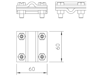 Ma�zeichnung 2 OBO 252 8 10 CU Kreuzverbinder